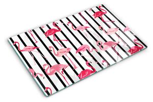 Tocător din sticlă Flamingo pe dungi