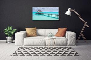 Tablou pe panza canvas Marea Podul Arhitectura Albastru Maro