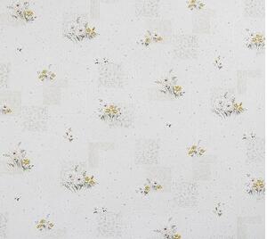Tapet hârtie pentru bucătărie, model floral alb/galben 10,05x0,53 m
