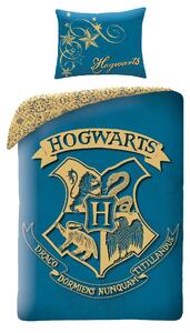 Lenjerie de pat pentru copii Culoare Albastru / Galben, Harry Potter Hogwarts