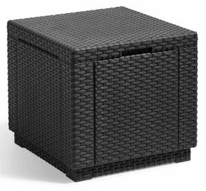 Allibert Taburet tip cub cu spațiu de depozitare, grafit, 213816 213816