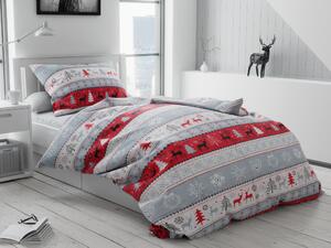 Lenjerie de pat din bumbac Culoare Roșu, RENI de Craciun