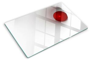 Tocător din sticlă Cerc roșu pe un fundal transparent