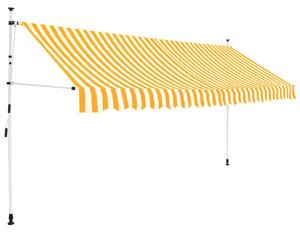 Copertină retractabilă manual, portocaliu și alb, 350 cm, dungi