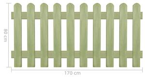 Gard din țăruși, 170 x 80 cm 6/9 cm, lemn de pin tratat