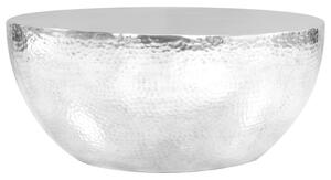 Măsuță cafea, argintiu, 70 x 30 cm, aluminiu bătut cu ciocanul