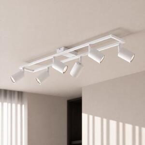 Lindby Spot de tavan Bravius, alb, cu 6 becuri, din fier, reglabil, Alb, Camera de zi / sufragerie, Metal