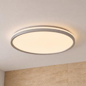 Lindby Plafonieră LED Edmund, argintiu, Ø 39 cm, CCT, IP44, Gri, Baie, Plastic, Modern