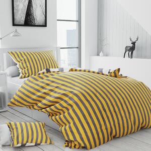Lenjerie de pat din bumbac galben LONKY + husa de perna 40 x 50 cm gratuit