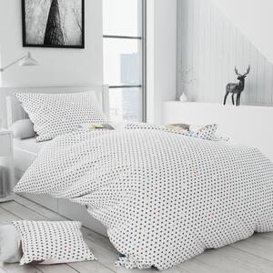 Lenjerie de pat din bumbac alb RUDAS + husa de perna 40 x 50 cm gratuit