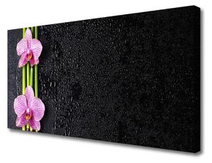 Tablou pe panza canvas Bamboo Tube Flori Floral Roz Verde