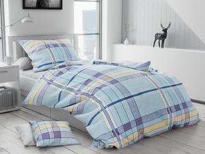 Lenjerie de pat din bumbac albastru KUBAY + husa de perna 40 x 50 cm gratuit