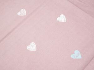 Lenjerie de pat din bumbac roz VIENTE + husa de perna 40 x 50 cm gratuit