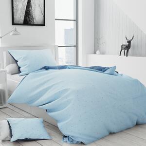 Lenjerie de pat din bumbac KOSMOS albastru deschis + husa de perna 40 x 50 cm gratuit