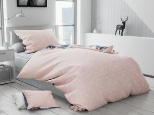 Lenjerie de pat din bumbac roz PUKES + husa de perna 40 x 50 cm gratuit