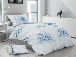 Lenjerie de pat din bumbac alb, LEAVES + husa de perna 40 x 50 cm gratuit