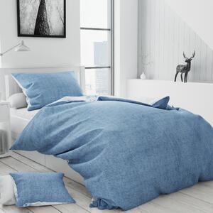 Lenjerie de pat din bumbac albastru LEAVES + husa de perna 40 x 50 cm gratuit