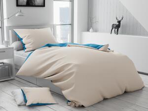 Lenjerie de pat din bumbac albastru monocolor, TABULA + husa de perna 40 x 50 cm gratuit