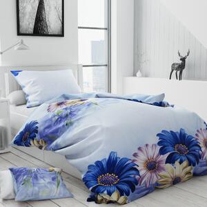 Lenjerie de pat din crepon albastru PRADO + husa de perna 40 x 50 cm gratuit