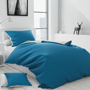 Lenjerie de pat din bumbac albastru monocolor, TABULA + husa de perna 40 x 50 cm gratuit