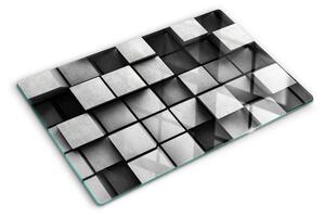 Tocător din sticlă Modele geometrice în nuanțe de gri