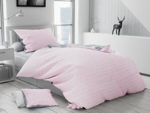 Lenjerie de pat din bumbac flanelat Culoare Gri, PIN + husa de perna 40x50 cm gratuit