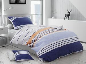 Lenjerie de pat din bumbac flanelat Culoare Albastru, KLARET + husa de perna 40x50 cm gratuit