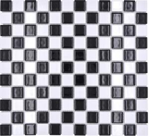 Mozaic piscină ceramic BM 048 alb/negru 30,2x33 cm