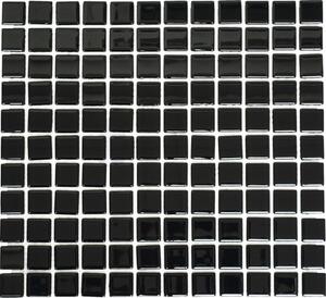 Mozaic piscină sticlă CM 4050 negru lucios 30,2x32,7 cm
