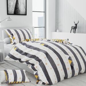Lenjerie de pat din bumbac alb LONKY + husa de perna 40 x 50 cm gratuit