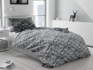 Lenjerie de pat creponata alb-negru, Zuzana