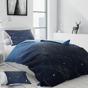 Lenjerie de pat din bumbac albastru KOSMOS + husa de perna 40 x 50 cm gratuit