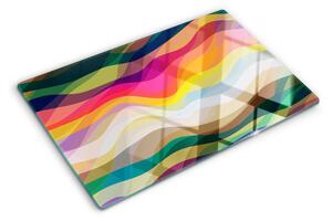 Tocător din sticlă Valuri de culoare abstracte