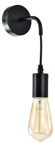 Aplică Industrială Klausen Rope AP1 Metal Negru 24x14x8 cm, Lampă Perete Minimalistă E27 pentru Iluminat Interior Modern, Design Urban de Calitate