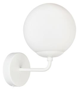 Aplică perete Klausen Sefora Urban AP1 W 25x20x15cm, corp iluminat metal alb sticlă opal, design modern E27 15W, elegant pentru hol sau dormitor