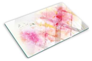 Tocător sticlă Acuarele florale în culori pastelate