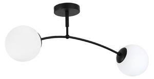 Plafoniera Sefora PL2 B Klausen Urban 2xE27 Negru 70x15x27 cm, Lustra Moderna Metal si Sticla Opal pentru Living, Design Elegant, Iluminat Interior