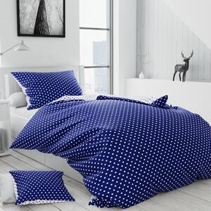 Lenjerie de pat din bumbac albastru, PUNTOS + husa de perna 40 x 50 cm gratuit