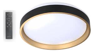 Plafonieră LED BLAZE 32W 2240lm 39x8cm cu Telecomandă, Design Negru-Auriu, CCT Reglabil 3000K-6500K, Corp Iluminat Modern pentru Sufragerie