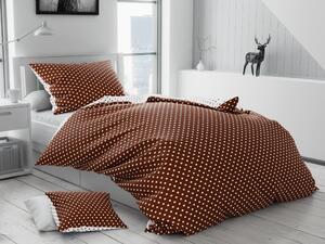 Lenjerie de pat din bumbac maro, PUNTOS + husa de perna 40 x 50 cm gratuit