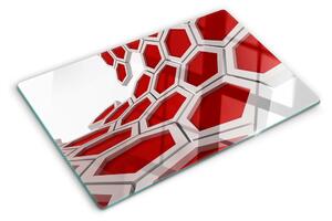 Tocător de bucătărie Motiv hexagonal în nuanțe de roșu