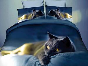 Lenjerie de pat din microfibra albastru, CAT
