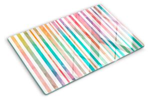 Tocător din sticlă Dungi colorate în nuanțele curcubeului