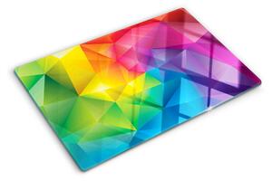 Tocător sticlă Geometrie colorată în nuanțele curcubeului