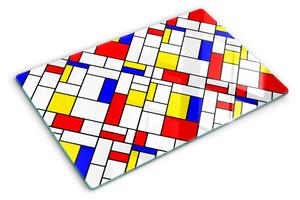 Tocător din sticlă Geometrie în stilul Mondrian