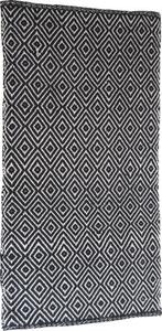 Covor ţesut romburi negru/alb 65x130 cm