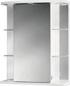 Dulap cu oglindă Jokey Havana, iluminare LED, etajere laterale, 55x66 cm, alb, IP 20
