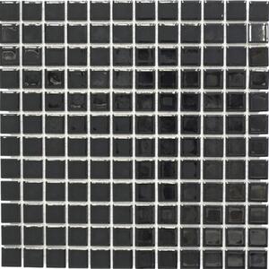 Mozaic piscină ceramic CG 144 negru lucios 30x30 cm