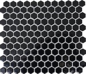 Mozaic piscină ceramic HX 060 negru lucios 26x30 cm