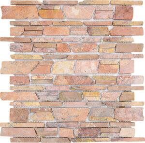 Mozaic marmură Rossoverona MOS Brick 220 Uni roșu mat 30,5x30,5 cm